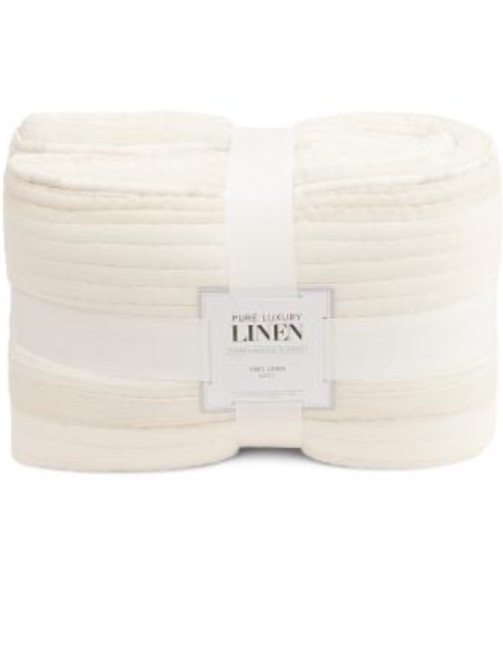 PURE LUXURY LINEN Linen Blend Reversible Quilt With Stripe Details
